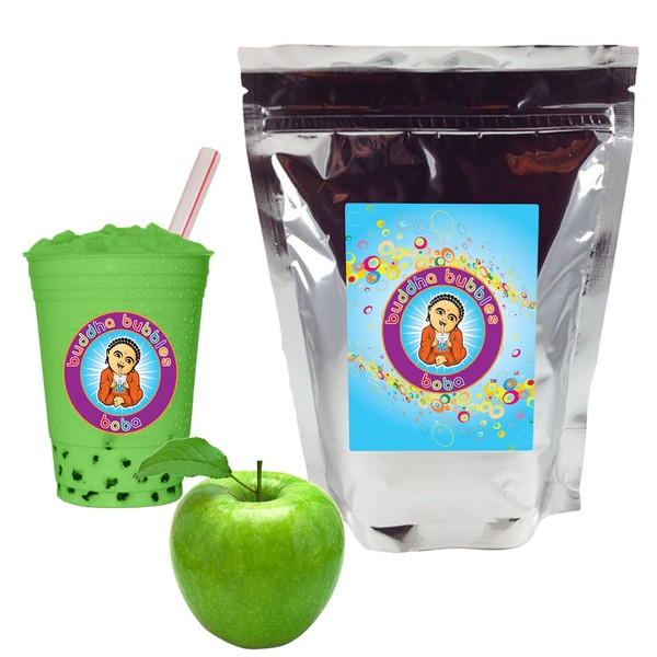 Green Apple Boba / Bubble Tea Drink Mix Powder By Buddha Bubbles Boba 1 Kilo (2.2 Pounds) | (1000 Grams)