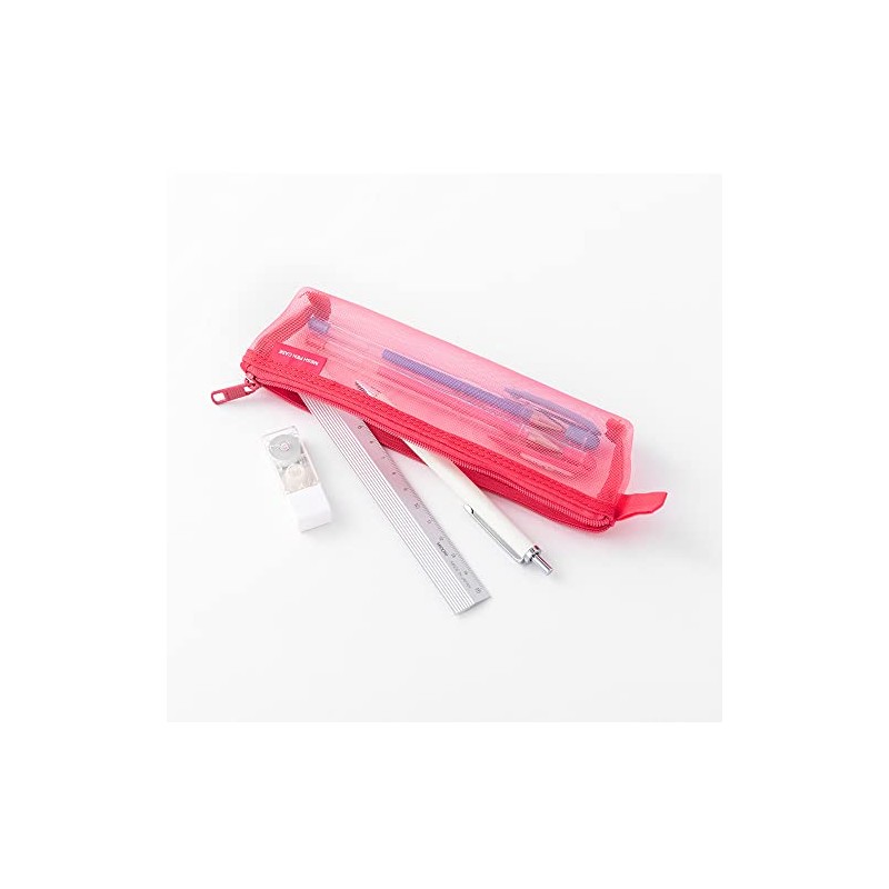 DESIGNPHIL 41830006 Midori Pen Case, Mesh Pen Case, Pink A
