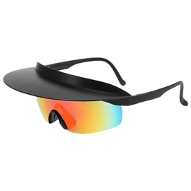 OZOKSKS Wide Hat Brimmed cycling sunglasses, Sport Running Sunglasses Women Men Teens Cycling Sun Glasses UV Protection Driving (Black Frame Red Lens)