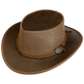 SCIPPIS Brandon Leather Cowboy Hat, Hickory