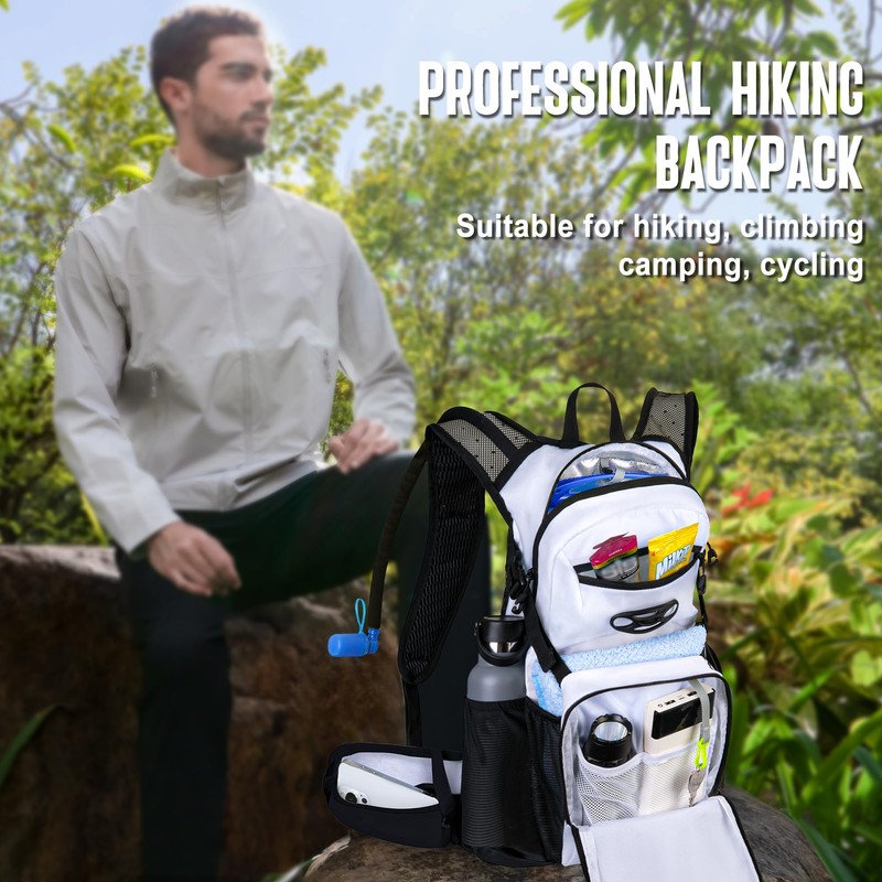 Hydration Backpack, 18L Multipurpose Hiking Backpack with 3L Water Bladder,