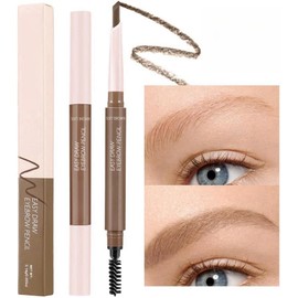 Eyebrow Pencil, Double Ended Eyebrow Pencil, Eyebrow Pencil, Waterproof, Long Lasting, Sweatproof, Easy to Color, Eyebrow Pencil and Eyebrow Brush for Beginners, Practical Eyebrow Ink Pencil-01# Light