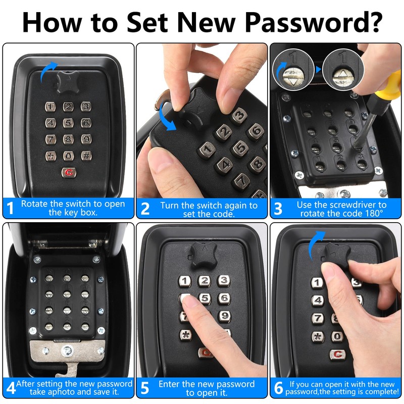 Cididu Key Lock Box for Outside, Waterproof Key Lockbox with