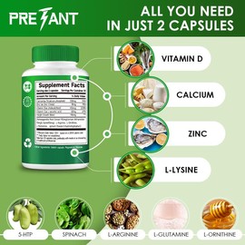 PRETANT Growth Capsules – Natural Height Increase Supplement with Calcium for Bone Strength & Growth Support