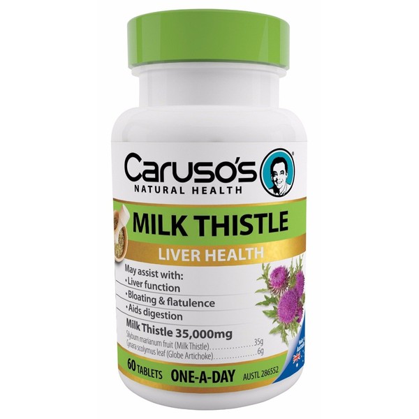 Caruso's Natural Health Milk Thistle One A Day Tab, White