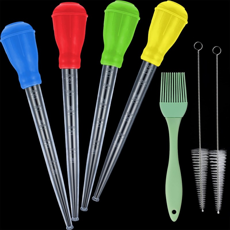 Boao 7 pcs Turkey Baster Bulk Set Includes 4 Heat