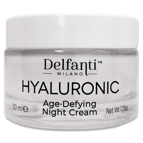 Delfanti Milano • HYALURONIC AGE DEFYING NIGHT CREAM • Face and Neck Moisturizer • Made in Italy