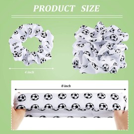 Poen 8 Pcs Soccer Hair Scrunchies No Crease Elastic Hair Ties Bands Accessories Ponytail Holders for Girls Women Players Soccer Teams(White, Black)