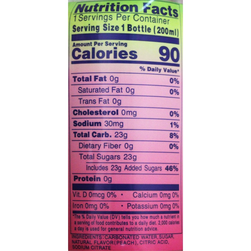 Sangaria Ramune, 6.76 Fluid Ounce (Peach, 6 Bottles)