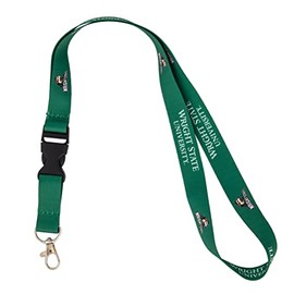 Wright State University WSU Raiders Car Keys ID Badge Holder Lanyard Keychain Detachable Breakaway Snap Buckle (Green)