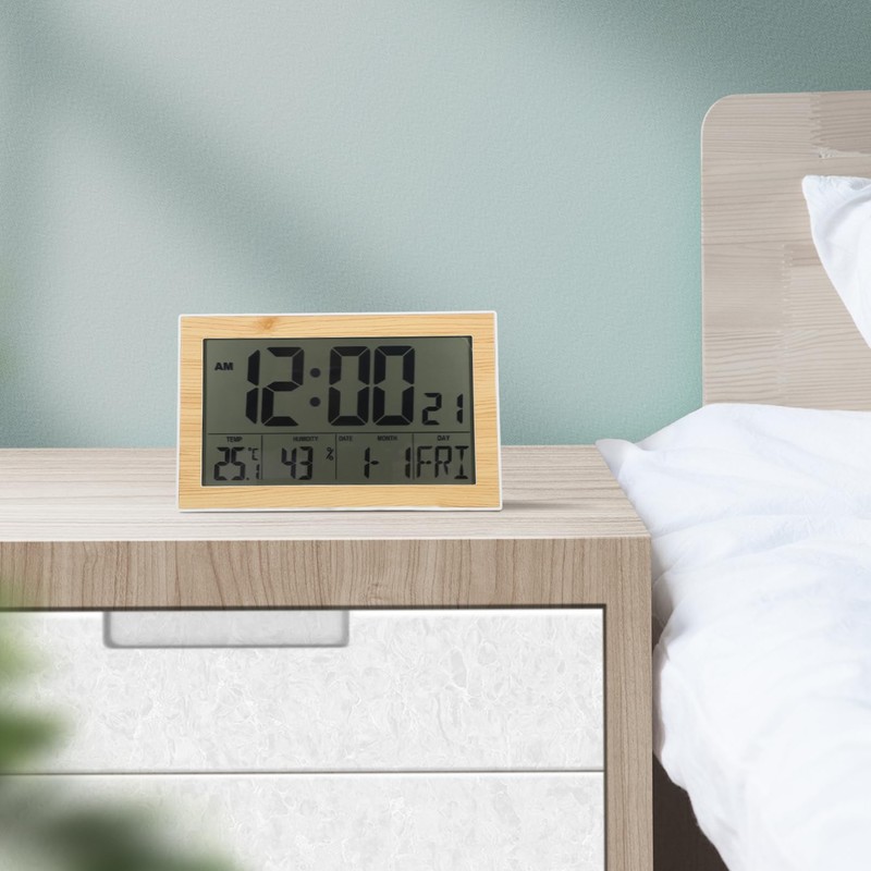 Cabilock 1Pc Screen Digital Alarm Clock with Thermometer Calendar Wall