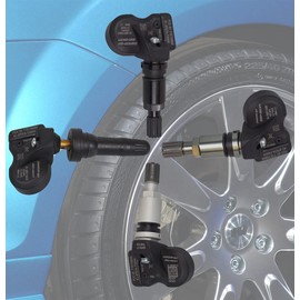 DWEEKIY 4 x RDKS/TPMS Sensors - Fits Ford Fiesta VI Van (Fiesta 6 Van) - Type [B256/B257] - Period 01/2014 to 09/2017 - A set of 4 sensors with metal valve black