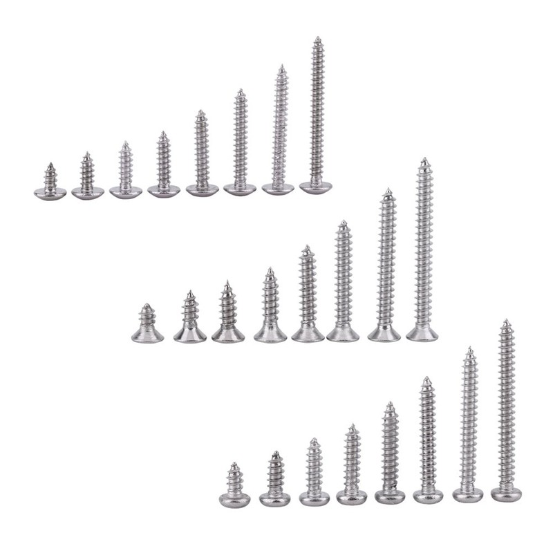 Pack of 200 SS Grade 304 Stainless Steel M3 Self-Tapping