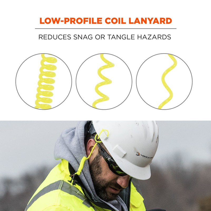 Coiled Lanyard with Buckle End, No Snag Design, Easily Attaches