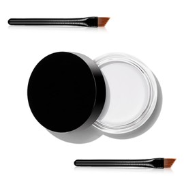 Erinde White Gel Eyeliner, Waterproof Long Lasting Cream Eyeliner Gel Pot, High-Intensity Pigments Smudge-Proof Eye Liner Makeup, Water-Resistant Eyeliner with 2PCS Brushes #02