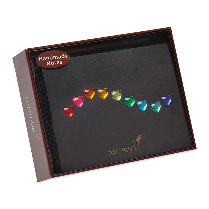 Papyrus Blank Cards with Envelopes, Rainbow Gems (6-Count)