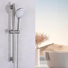 HAMOLER Wall Mount Shower Slide Bars with Handheld Shower Head