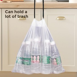 120 Counts 7 Gallon Small Drawstring Trash Bags, Small Garbage Bags, Code a fit 4-7 Gal, White Trash Bin Liners for Home Office Kitchen Bathroom Bedroom (7 Gallon Trash Bags (Pack of 120))