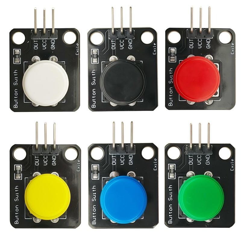Yuuhseel 2 Sets Six Colors 12x12mm Big Button Module 3Pins