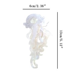 Novelty Ocean Jellyfish Hair Clips,Cellulose Acetate Hair Clips,Big Claw Clips for Girl,Hair Accessories,White