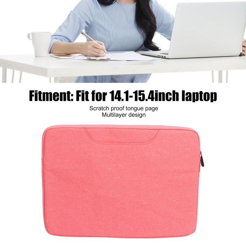 14.1‑15.4inch Laptop Hand Case Bag Metal Zipper Large Capacity Protective