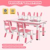 KOTEK Kids Table and Chairs Set of 4, Height Adjustable