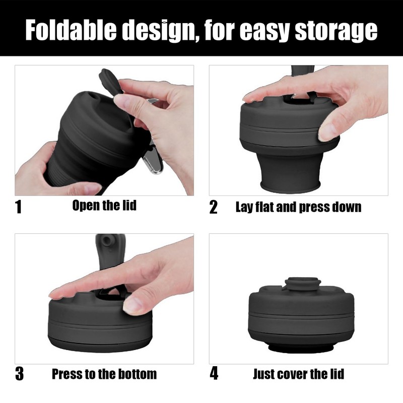 1 x foldable cup, 1 x water bottle lanyard, foldable