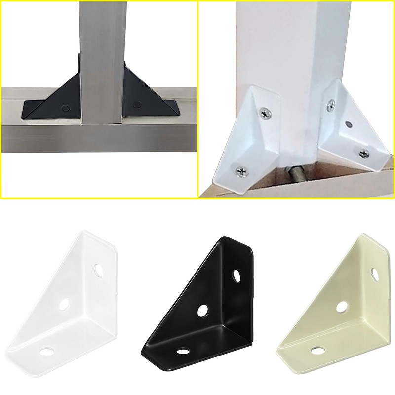 12 PCS Triangle Corner Brackets,Angle Support for Furniture Fastening (Black)