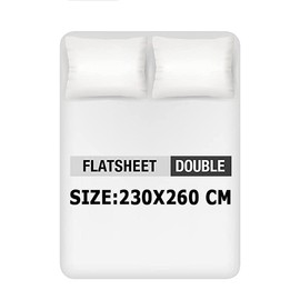 DAZZLE COLLECTION 100% Egyptian Cotton Sheet 200 Thread Count Bed Flat Sheet Hotel Quality Bedding Set Soft & Crisp Cotton Caravan Campervan (Double Flat Sheet, Silver)