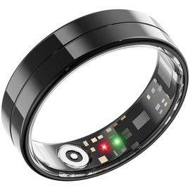 2025 New Ultra-Thin Smart Ring, 24/7 Automatically Tracks Heart Rate, Blood Oxygen, Sleep, Body Temperature, Health Tracker for Men and Women, No Subscription Fee, Android & iOS (Black Size 11)