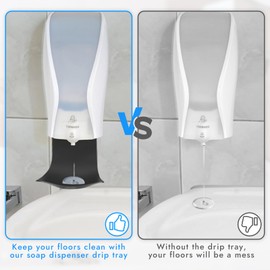 ZIOZERTT 10PCS Dispenser Drip Tray Wall Mount Soap Dispenser Bracket,Laundry Detergent Drip Catcher Prevent Dripping and Spraying, Easy to Clean(Black)