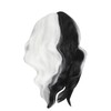 Black and White Short Wavy Wig Women Cosplay Party Shoulder