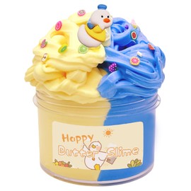 KUALUDJIT Butter SlimeToy for Girls and Boys,Happy Duck Blue&Yellow Slime,Super Soft and Non Sticky Slime with Scented Birthday Gift and Party Favors(7OZ 200ml)