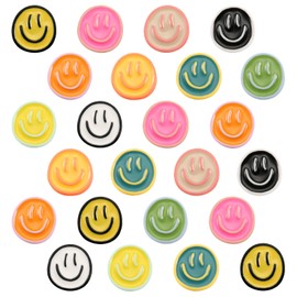 VZZNN 24 Pcs Fridge Magnets Cute Refrigerator Magnets, Colorful Locker Accessories Cute Magnet for Whiteboard, Smiley Face Magnets for Classroom, Office(10 Colors)
