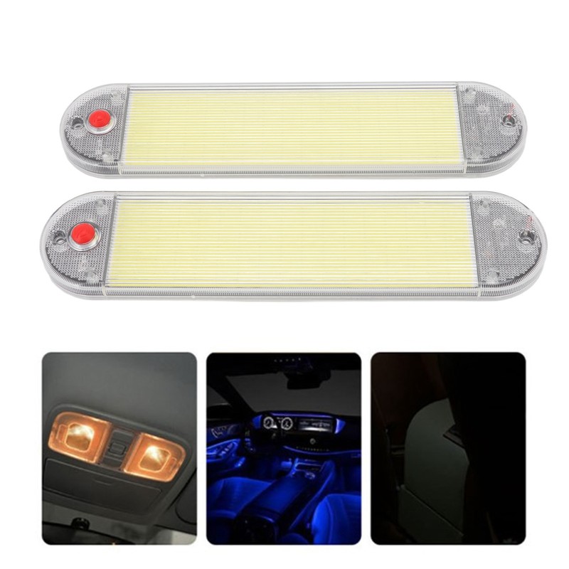 2Pcs Car Interior Roof Reading Light DC 12V‑24V COB with