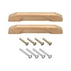 sourcing map 2Pcs Wood Drawer Pulls, 3.78" Hole Distance Solid