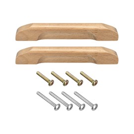 sourcing map 2Pcs Wood Drawer Pulls, 3.78" Hole Distance Solid Wood Pulls 4.92" Total Length for Kitchen Handles, Drawer Knobs, Dresser Pulls