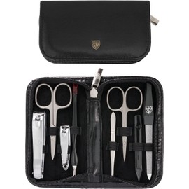 3 Swords Germany - brand quality 8 piece manicure pedicure grooming kit set for professional finger & toe nail care scissors clipper fashion leather case in gift box, Made in Solingen Germany (03904)