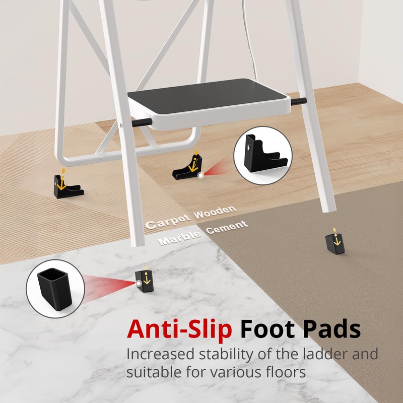 HBTower Step Ladder Folding Step Stool Step Ladder, Step Stool