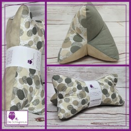 Leseknochen Nackenkissen Mister bequem und waschbar! Handgestopft und genäht in Deutschland - Nutzbar als Nackenrolle Kissen Nackenrolle (Lovely Dots Beige)