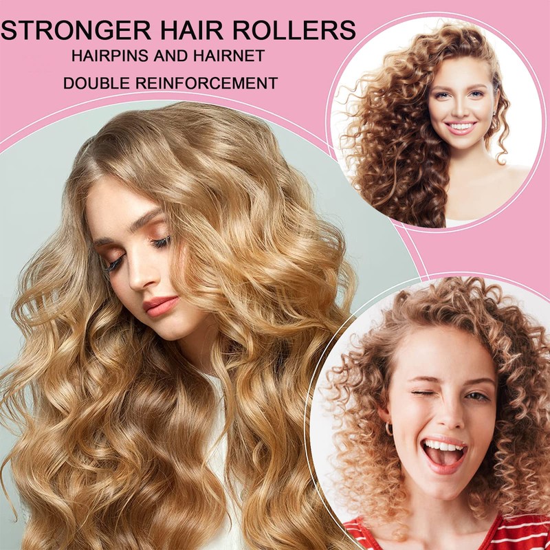 Hair Rollers, 12 Pack Salon Hair Dressing Curlers, Self Grip