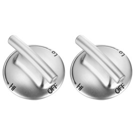 sourcing map 2Pcs 74007733 Gas Stove Knob Locks Replacement, 0.24x0.2 Inch ID Silver Gas Oven Cooktop Surface Burner Control Knobs Cover for AP6011505, 7733P410-60