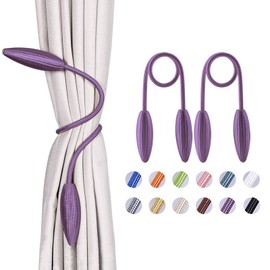 NICEEC 2 Pack DIY Curtain Tiebacks Clips Crystal Decorative Creative Twist Drape Tie Backs European Style Random Modelling Curtain Holdbacks for Home Kitchen Office Window Drapery (Purple)