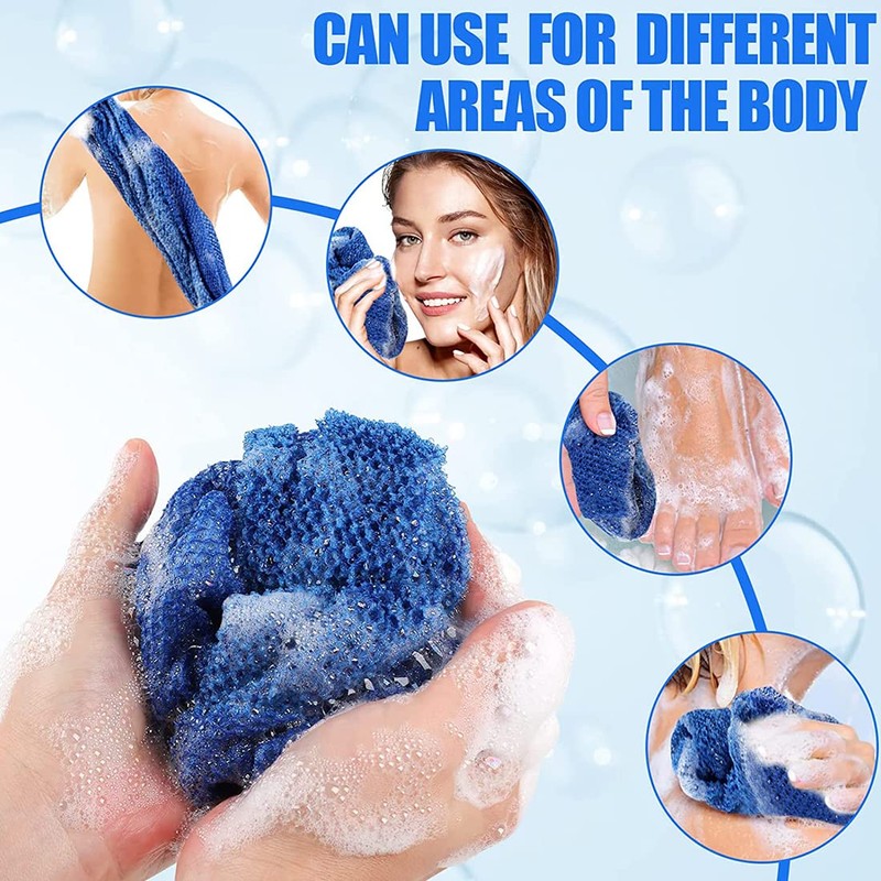 2 Pieces African Mesh, Body Scrub, Sponge Bath Exfoliating Shower
