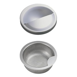 Belca SP-241E Stainless Steel Drain Plate for Sinks, Semicircular Type, Diameter 5.6 x Height 1.1 inches (14.3 x 2.8 cm), All Stainless Steel Shallow Garbage Basket for Sinks, Diameter 5.3 x Height