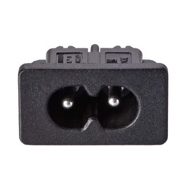 uxcell C8 Panel Mount Plug Adapter AC 250V 2.5A 2 Pins IEC Inlet Module Plug Power Connector Socket Straight 10pcs