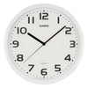 CASIO Wall Clock, White, Analog, Standard, Step Second Hand, Simple
