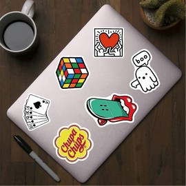 100 Pcs Street Fashion Cool Stickers, Waterproof Cute Skateboard Stickers for Adults Teens, Aesthetic Tide Brand Graffiti Sticker Packs, Trendy Decals Stickers for Laptop, Computer, Journaling