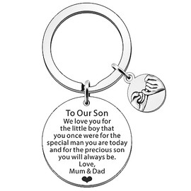 FMCC Son Gifts from Mum and Dad Son Keyring Gifts Son Birthday Christmas We Love You for Little Boy