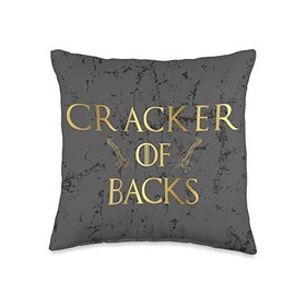 Funny Spine Health designs Funny Chiropractor Gift-Cracker of Backs Throw Pillow, 16x16, Multicolor